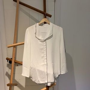 Aritzia Baboon White Blouse with Black Lining